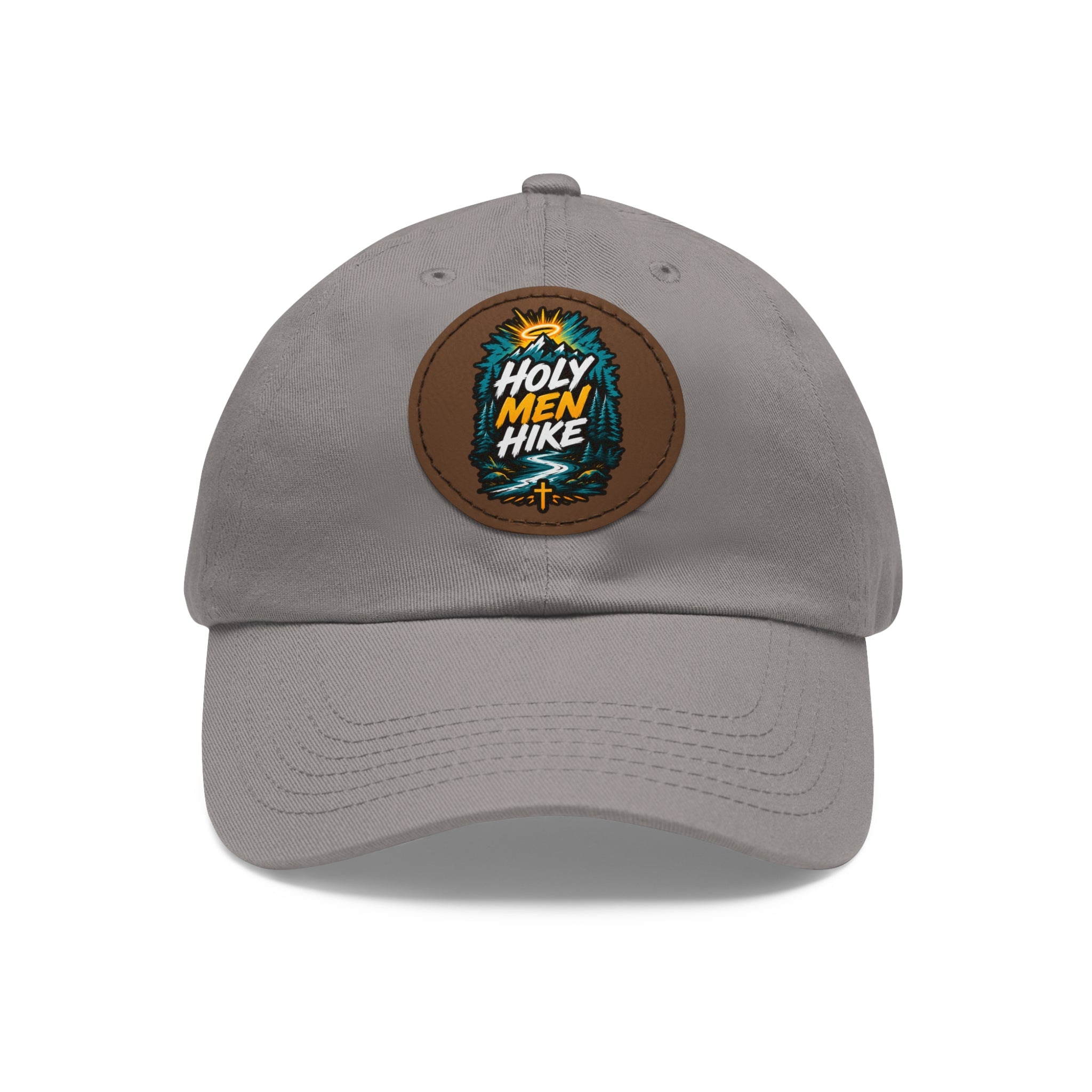 Dad Hat with Leather Patch (Round)
